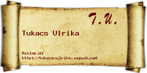Tukacs Ulrika névjegykártya